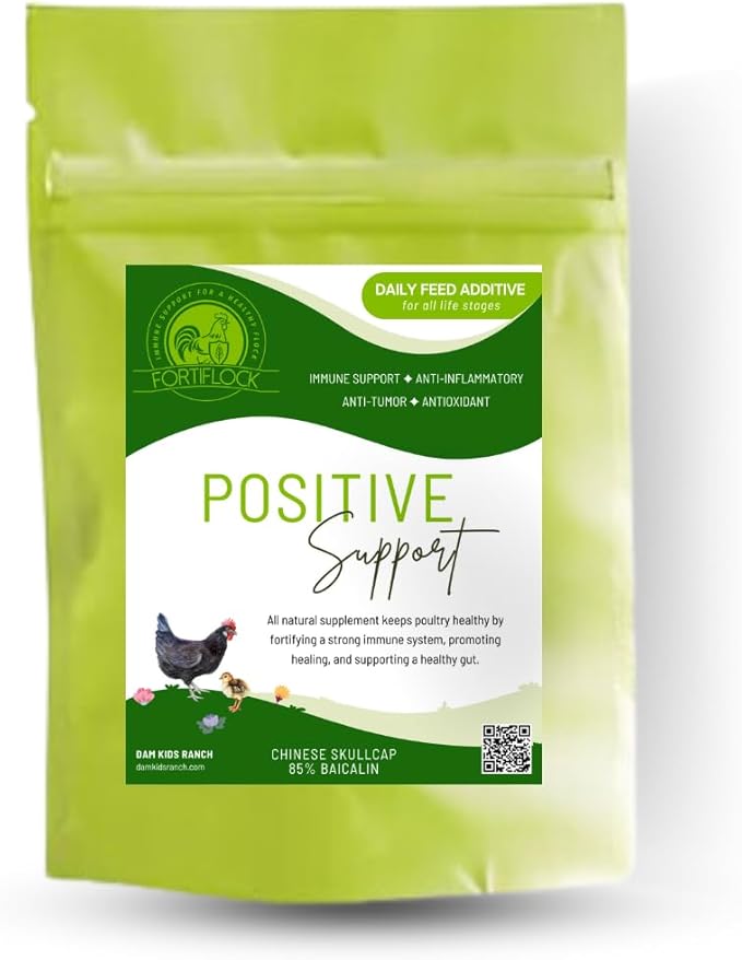 Dam Kids Ranch FORTIFLOCK Poultry Supplement with Chinese Skullcap, for Bird Respiratory and Gut Health (200g)