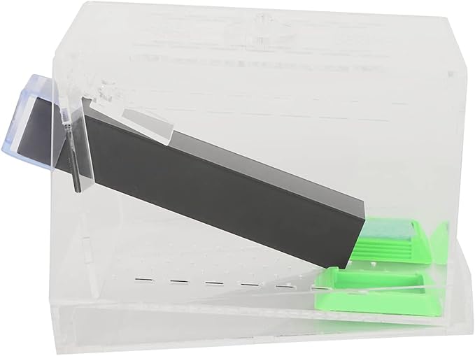 Acrylic Cricket Keeper Pen with Feeding Tubes, Transparent Observation Box, Ventilated Design, Removable Lid for Reptile Tank, Cockroach Breeding