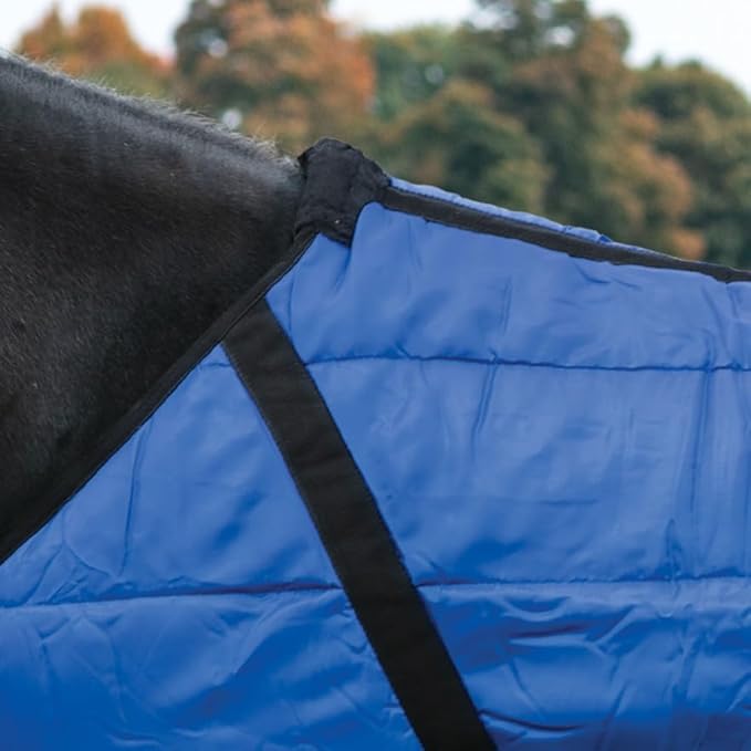 Country Pride Sentinel Channel Quilt Horse Stable Blanket, Midweight Open Front, 420D Nylon Outer Shell, 250g Poly-Fill Insulation, Wither Protection, Adjustable Leg Straps, Bias Surcingle (80,Blue)