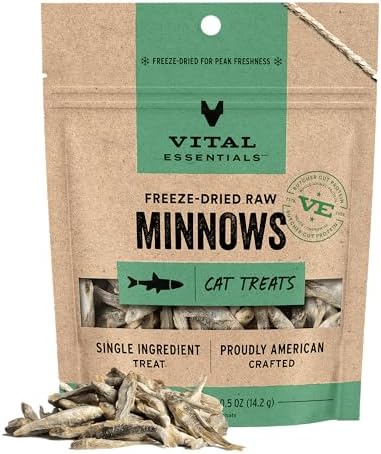 Vital Essentials Freeze Dried Minnows Cat Treats, 0.5 oz Bag by VitalEssentials
