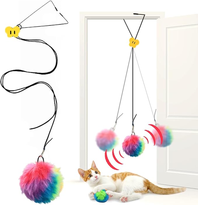 Interactive Cat Toys, Independent Play Hanging Door Cat Toys for Indoor Cats Kitten Exercise Toy for Bored Cats by OODOSI