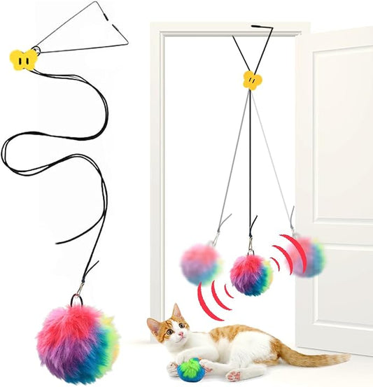 Interactive Cat Toys, Independent Play Hanging Door Cat Toys for Indoor Cats Kitten Exercise Toy for Bored Cats by OODOSI