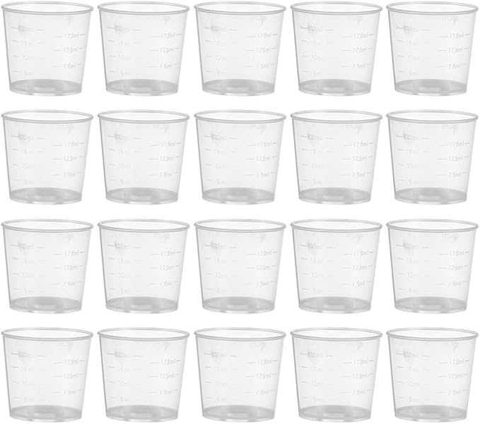VICASKY 30pcs Reptile Food Measuring Cups Set 20ml Reusable Plastic Feeding Bowls for Gecko Lizard Crawling Pets Terrarium Use