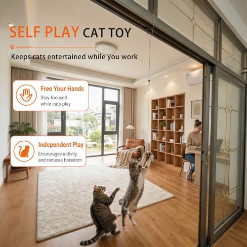 Cat Toys for Indoor Cats,Interactive Door Hanging Cat Toys Attached with Catnip/Feathers/Birds/Worm Toys for Cats/Kitten Toys(3 Pack) - Image 6