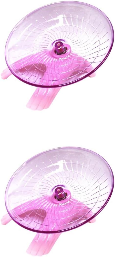Mipcase 2pcs Saucer Hedgehog Gerbil Wheel Cm Cage Animals and Rat Other Disc Slip for Gerbils Toy Wheel- Run Hedgehogs Guinea Pets Pink Squirrel Hamsters Pet Chinchilla