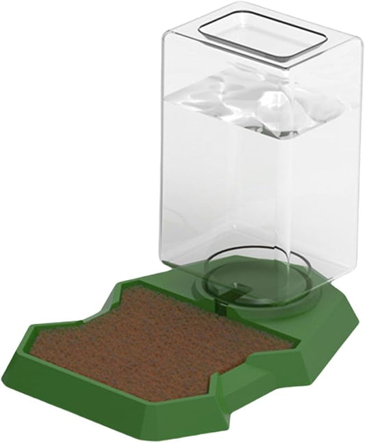 Reptiles Water Bowl with Clear Bottle Automatic Water Dispenser Drowning for Lizards Turtles Bearded Dragons Reptiles Water Feeder