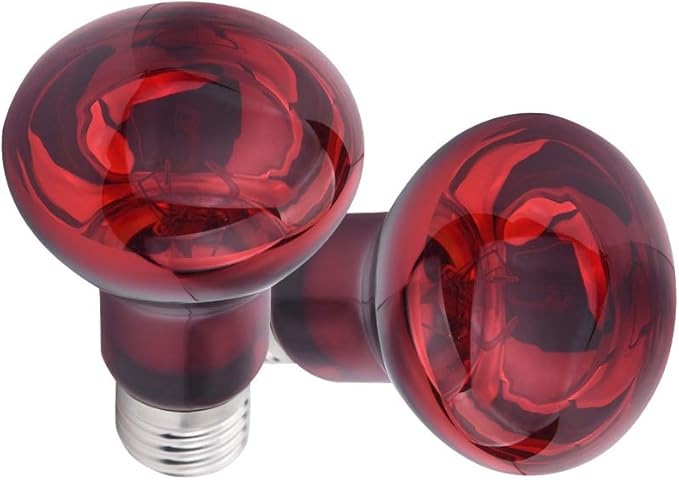 100W Infrared Heat Lamp Bulb E26 Base Red Basking Spot Light for Reptile Terrarium, Non-Disruptive Night Heater for Bearded Dragons Snake Turtle and Amphibian 2 Pack