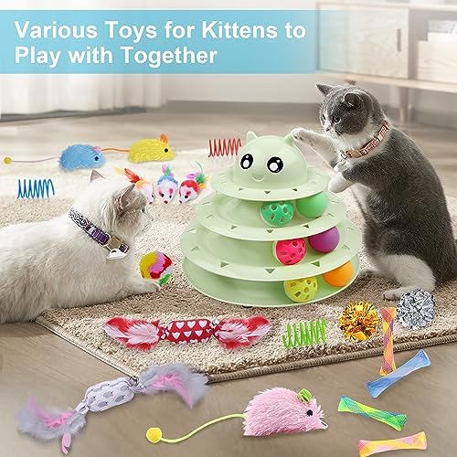 UPSKY 24 PCS Cat Toys Set with Teaser, Mice, Spring, and Various Ball Toys - Image 5