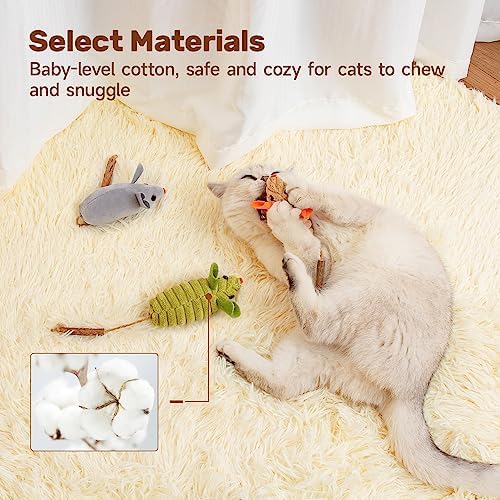 Potaroma Cat Toys: 3pcs Squeak Mice Interactive Catnip Silvervine Animals - Image 5