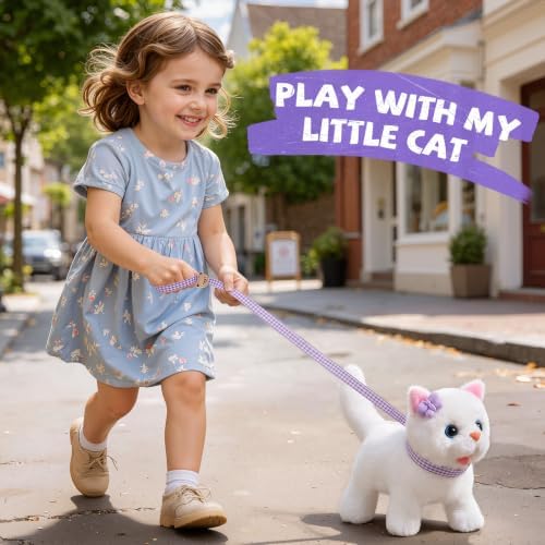 Cat Toys for Kids Girls 3 4 5 6 Year old, Interactive Toy Cat with Walking and Meowing, Electronic Robot Stuffed Cat, Pretend Play Toys for Toddler 3-5 6-8, Idea Birthday Gifts for 5 Year old Girls - Image 6