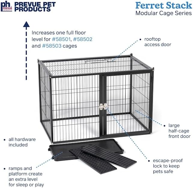 Prevue Pet Products Ferret Stacking Cage Add-On Unit, Fits Prevue Ferret Stack Cages