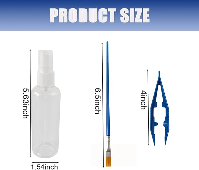 Jumping Spider Enclosure Starter Kit,Ultimate Value Set with 4 Spray Bottles, 4 Tweezers & 4 Soft Paint Brushes for Jumping Spider & Small Reptile Care Kit Accessories