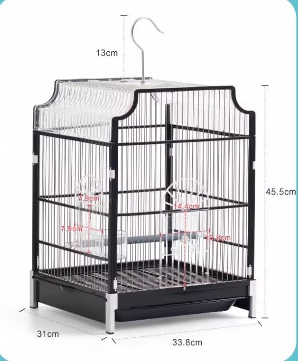 Bird Cage Decorative Bird Cage Hanging Metal Plastic Birdcages House Carrier for Birds Home Decor(H)