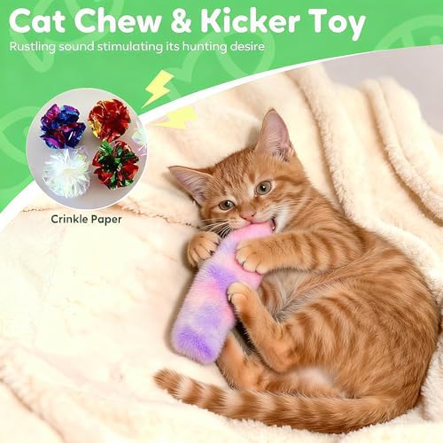 Rishoesu 3 Pcs Interactive Cat Toys Cat Pillows, Soft and Durable Crinkle Sound Catnip Toys, for Indoor Cats Funny Kitten Toys Exercise - Image 3