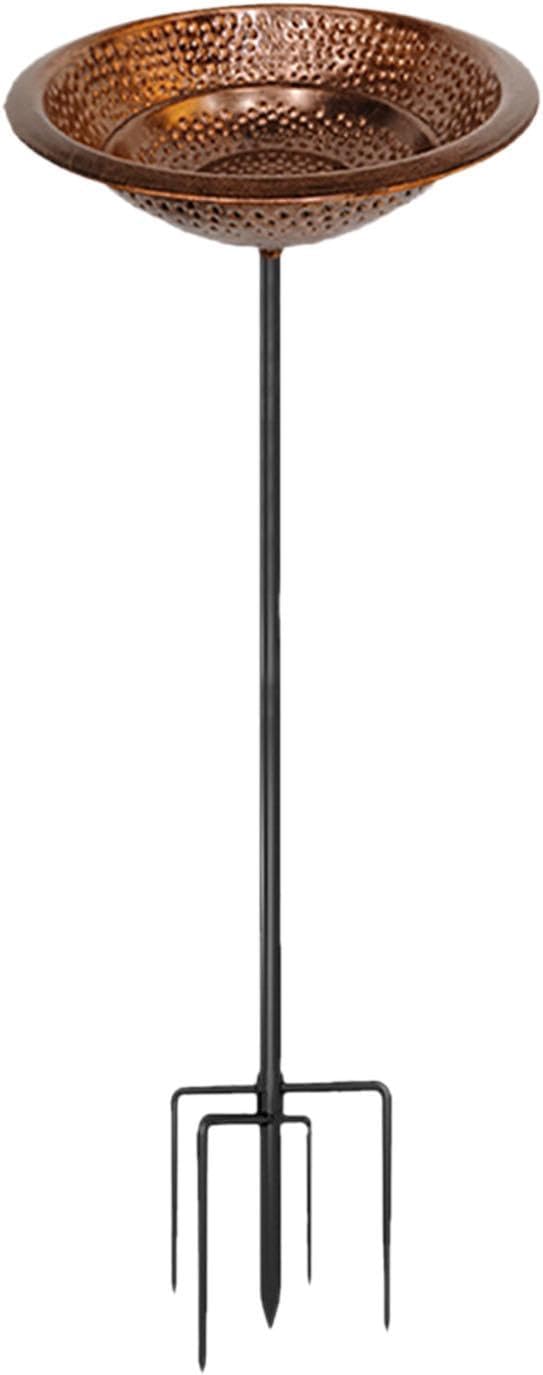 Bird Bath Birdfeeder Metal Easy Installation Ornament Standing Bird Feeder Feeding Bowl for Garden Outside Home Patio Yard