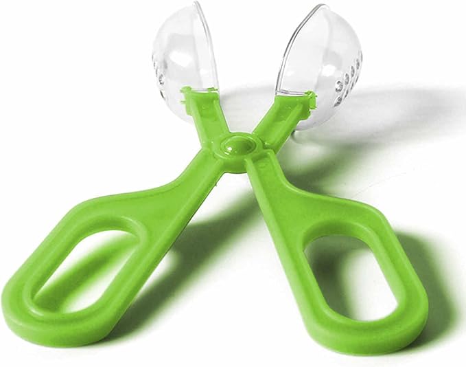 Reptile Feeding Clamp Reptile Poop Scoop Cage Fish Tank Cleaning Tools Green Feeding Tool Feeding Clamp Litter Clamp for Gecko Lizard Bearded Dragon