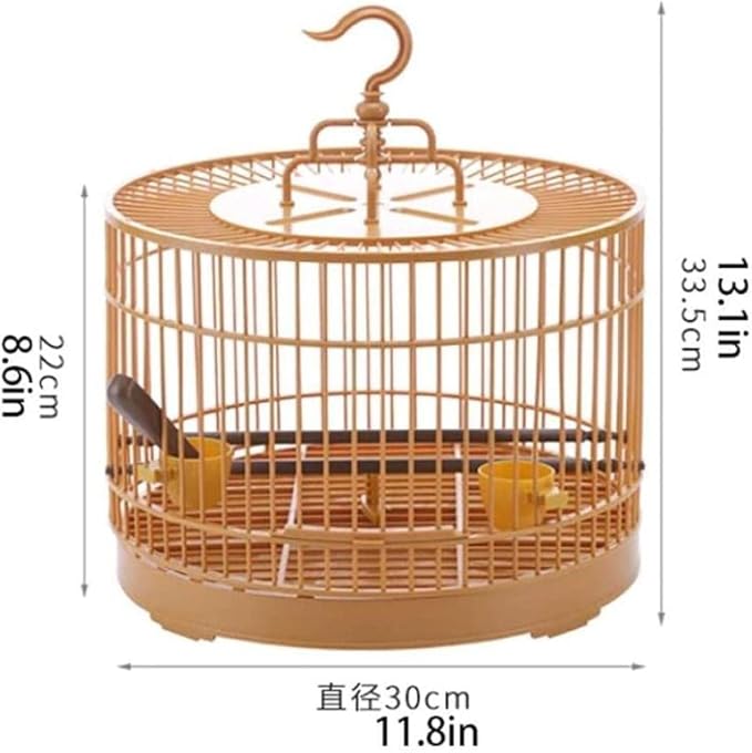 Round Bird Carriers 13.1in Bird Cage Hanging Creative Birdcages Small Retro Pet Products Flight Cage for Backyard Patio,