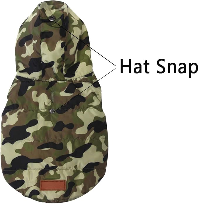 Vecomfy Fleece Lining Extra Warm Dog Hoodie in Winter for Large Dogs Jacket Pet Coats with Hooded,Green Camo XXXL