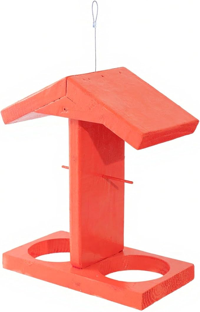 Clear Chamber Bird Feeders Water Dispenser Hanging Wood Construction Garden Accessory Weatherproof Hanging Bird Feeders