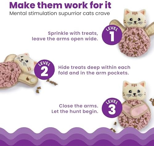 Catstages Snuffle Mat Interactive Treat Dispenser Cat Toy, 8.7" x 5.9" - Image 4