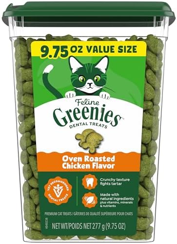Greenies Feline Natural Dental Cat Treats, Roasted Chicken Flavor, 9.75 oz by Unknown