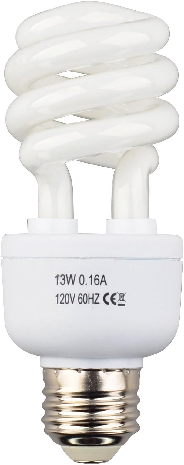 LUCKY HERP 10.0 UVB Reptile UVB Bulb,Fluorescent Terrarium Lamp,Compact Bulb,E26,Screw Thread (13 Watt)