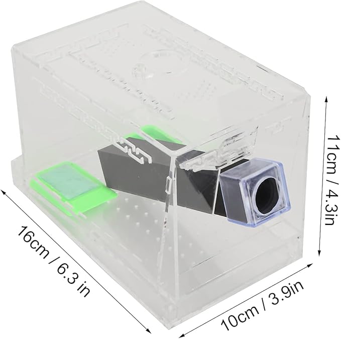 Transparent Acrylic Reptile Feeding Cricket, Cricket Care Kit Cricket Keeper with Tubes Cricket Keeper Tank Box(S)