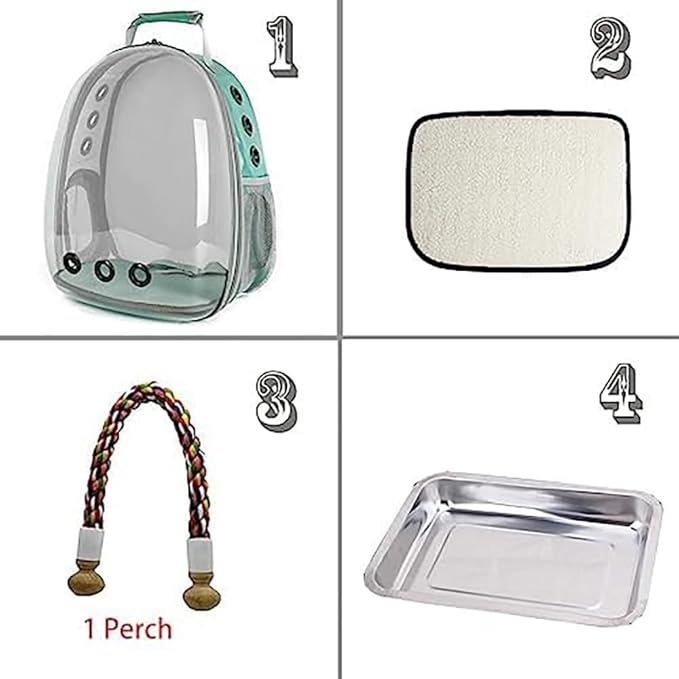 Bird Carrier Backpack, Bubble Bird Travel Carrier Backpack with Stainless Steel Tray and Standing Perch