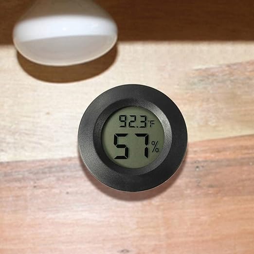 balacoo 7pcs Digital Hygrometer and Thermometer for Reptile Tanks Use Compact Round Accurate Humidity and Temperature Monitoring