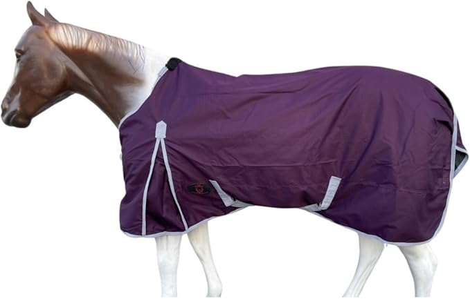 1200 Denier Horse RAIN Sheet | Horse RAINSHEET (Waterproof & Breathable) (Plum-Grey, 80)