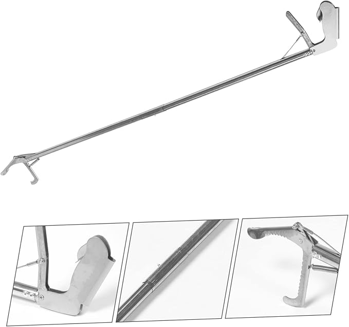 Totority Folding Stainless Steel Snake Catcher Grabber Tool Locking Mechanism for Safe Handling of Snakes and Reptiles Lightweight Portable Design for Gardens and Zoos