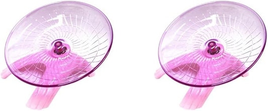 Mipcase 2pcs Saucer Hedgehog Gerbil Wheel Cm Cage Animals and Rat Other Disc Slip for Gerbils Toy Wheel- Run Hedgehogs Guinea Pets Pink Squirrel Hamsters Pet Chinchilla