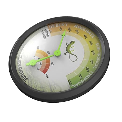 ORFOFE High Precision Analog Thermometer Hygrometer for Reptile and Turtle Tanks Sensor Wear-Resistant Material Easy Mounting with Back Sticker Safe Smooth Edges for Accurate Temperature