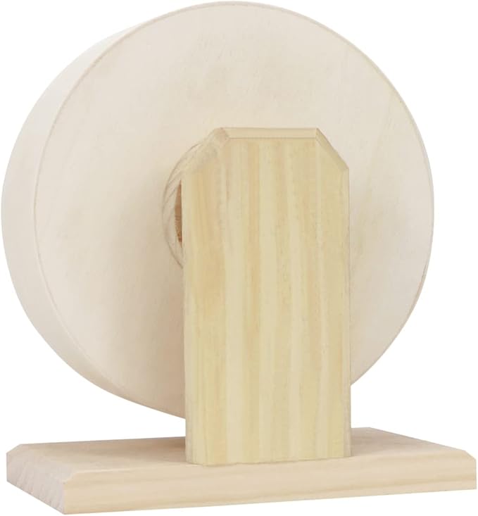 Small Pets Exercise Wheel Hamster Wooden Mute Running Spinner Wheel Play Toy for Rat Gerbil Mice Chinchillas Hedgehogs Guinea Pigs (S)