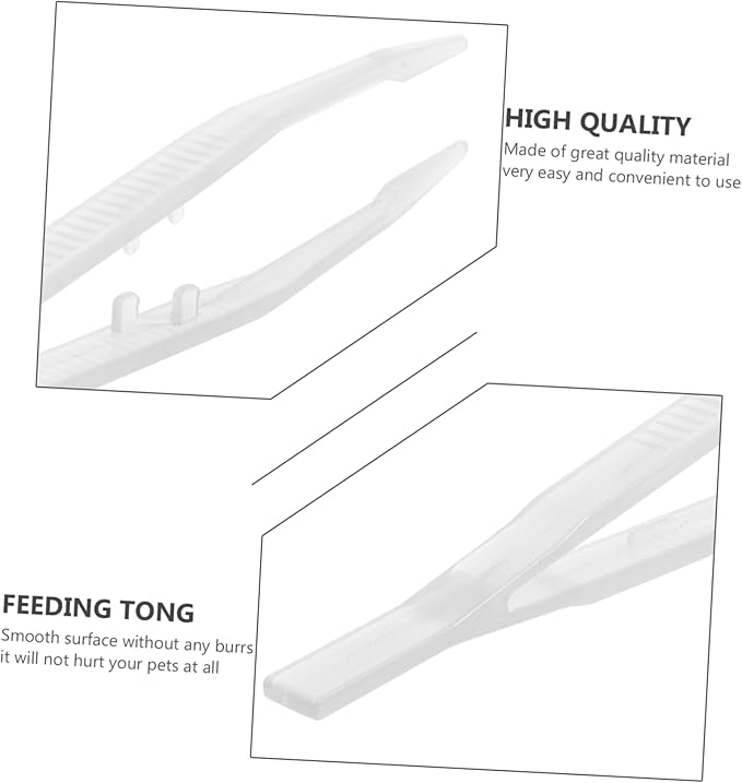 BESPORTBLE 2pcs Reptile Feeding Tweezers Clip Tweezers for Lizard Turtle and Frog Care Smooth Lightweight and Easy to Grip Reptile Feeder Tool