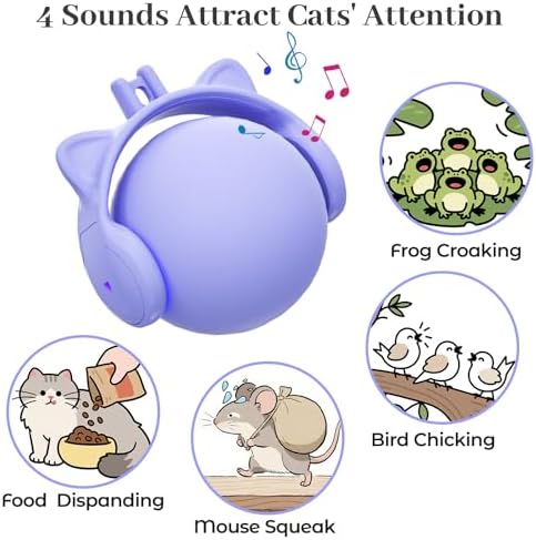ORSDA Cat Toys for Indoor Cats, New Intelligent Voice Timing Touch Control Cats Ball, Simulate Mouse Sound Kitten Toy, Automatic Interactive Moving Cat Toy for All Ages - Image 5