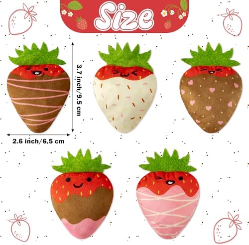 MALLMALL6 Catnip Toys for Cat - 5Pcs Strawberry Chocolate Crinkle Paper Sound Catmint Toy for Indoor Kitten, Teething Chew Kick Interactive Kitty Supplies, Pet Present for Kitten Lover - Image 4
