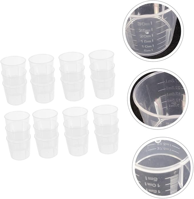 Happyyami 100pcs Creative Measuring Cups for Reptile Feeding Food Cups Scales for Accurate Portion Control Easy to Clean for Lizards and Other Pets