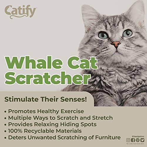 Best Pet Supplies Catify Corrugated Cardboard Cat Scratcher - Whale - Image 2