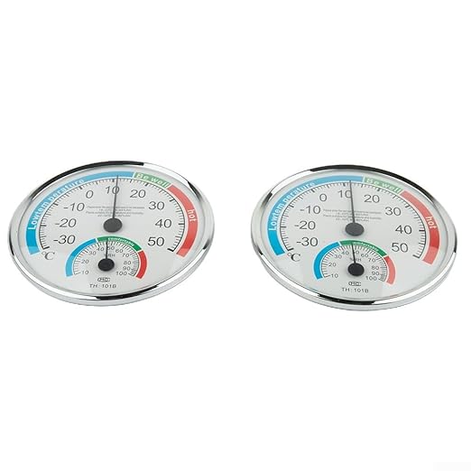 Analog Thermometer Hygrometer for Indoor Room Climate Control, Wall Mount or Stand Device with Comfort Display, No Battery Required for Home Office Greenhouse Sauna Terrarium, White(2pcs)