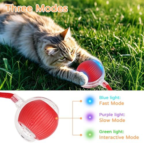 Goosheep 2PK Automatic Rolling Interactive Cat Toys Ball for Indoor Cat Dog - Image 3