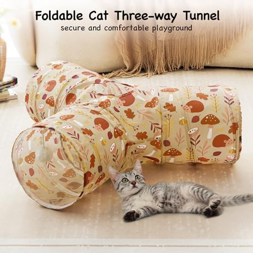 Tempcore Cat Tunnel, 3-Way Collapsible Toy for Indoor Cats, Hedgehog - Image 4