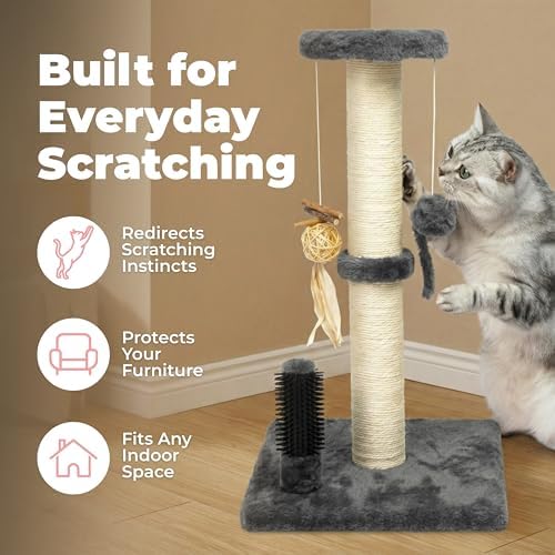 Best Pet Supplies Catify Cat Scratching Post - Gray H: 25" - Image 2