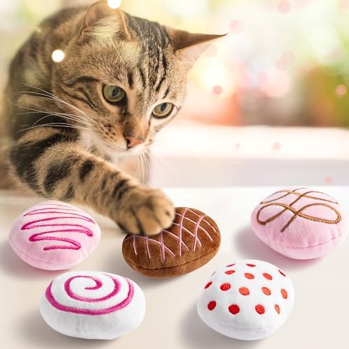 MALLMALL6 Catnip Toys for Cat - 5Pcs Valentines Chocolate Truffles Catmint Interactive Teething Chew Kick Cat Toy for Indoor Kitten, Soft Candy Pet Supplies, Pet Valentines Gifts for Kitten Lover - Image 4