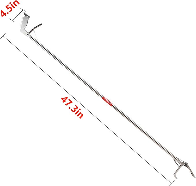 weilaike 47.3" Snake Grabber Tool,Collapsible 2 Sections Snake Stick,Snake Tongs Only 24 in After Folding,Snake Grabber Toolcan Also be Used as Reptile Tongs and Snake Hook