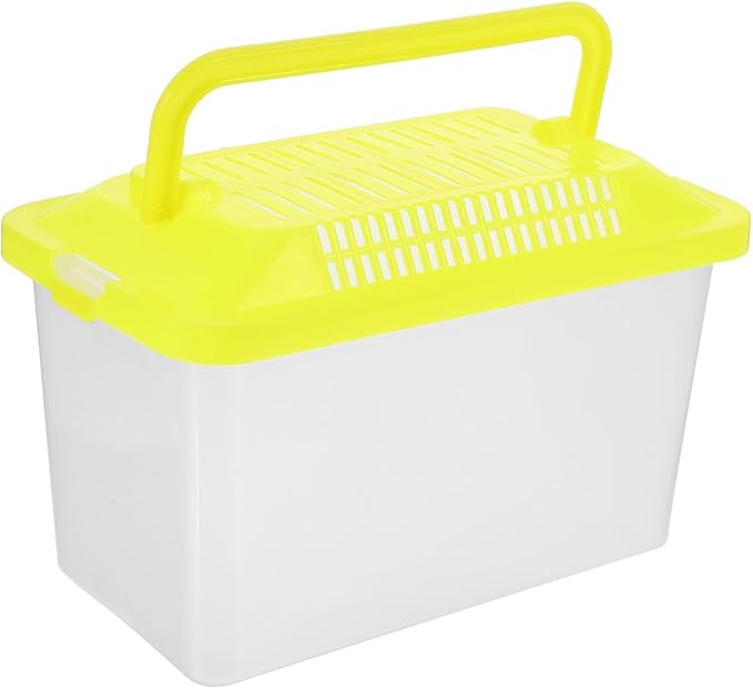 Toddmomy Portable Fish Tank Handheld Aquarium with Handle Transparent Turtle Box and Pet Hamster Carrier for Reptiles Tortoises and Small Pets 5.9X4.3X3.5 Inch