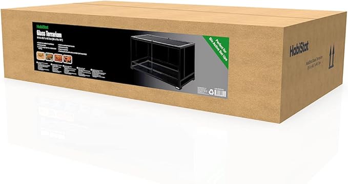 Habistat Glass Terrarium for Reptiles 36"x18"x18" – Stackable Reptile Enclosure for Inverts & Amphibians with Lock & Waterproof Base, Ideal Terrarium Tank for Chameleons, Geckos and Bioactive Setups