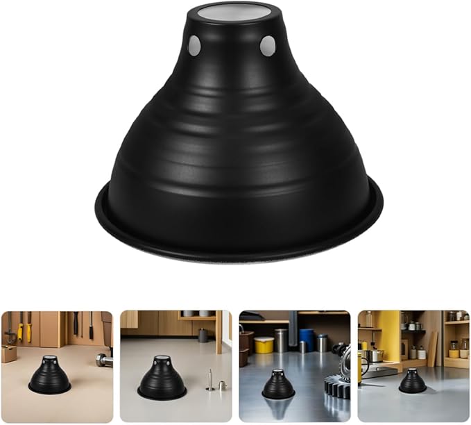 SOLUSTRE 2pcs Reptile Dome Lamp Cover 5.5 Inch Black Exterior White Interior Heat Lamp Reflector for Terrarium Basking Habitat Lighting Accessories
