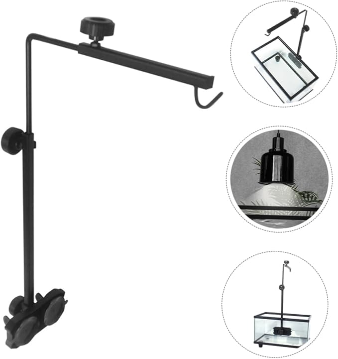 Reptile Heat Lamp Fixture Bracket Sturdy Fish Tank Light Mounting Stand for Turtles Lizards Basking Support for Aquarium Lighting Needs