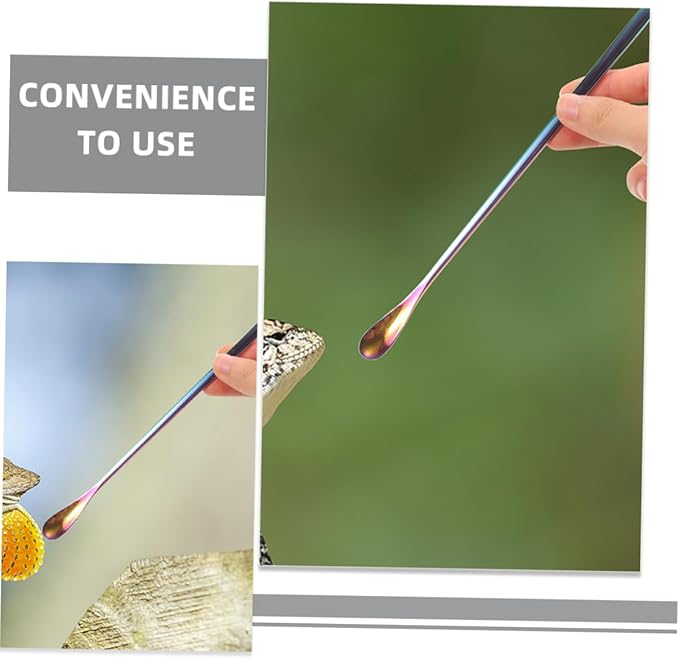 POPETPOP 3pcs Leopard Gecko Food Scoop Reptile Spoons for Wet Food Feeding Tool